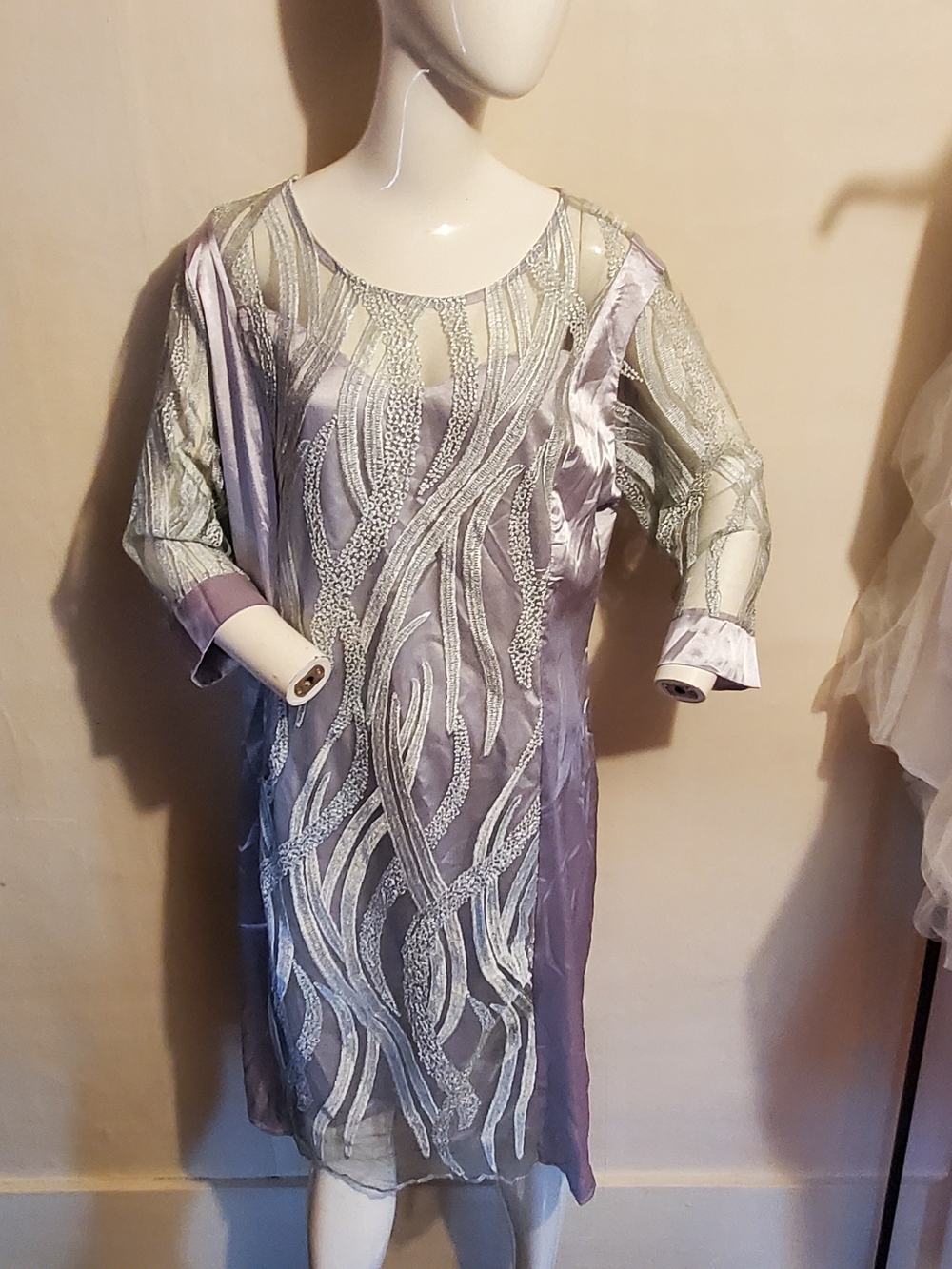 Lavender Silver Embellished Women's Dress
